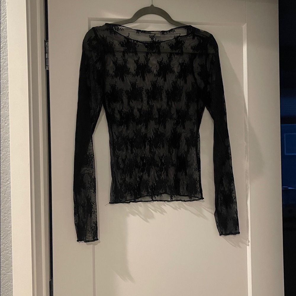 Abercrombie & Fitch Sheer Lace Mesh Shirt - Picture 4 of 4